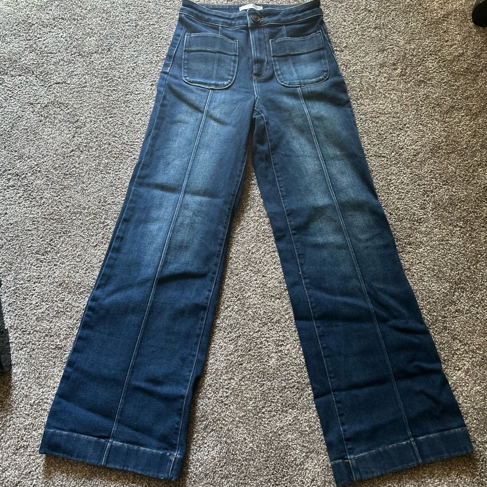 LC Lauren Conrad Blue Flare Wide Leg Jeans